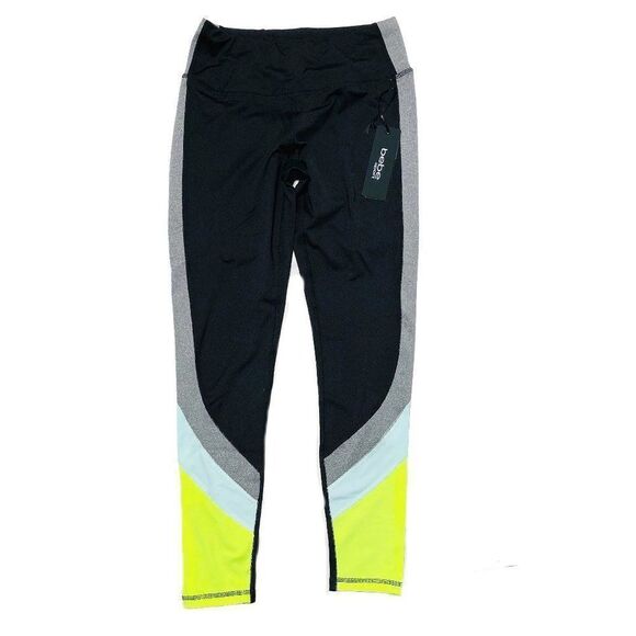 𝅺BEBE SPORT COLOR BLOCK LEGGING Black/Neon/Blue - Picture 5 of 6